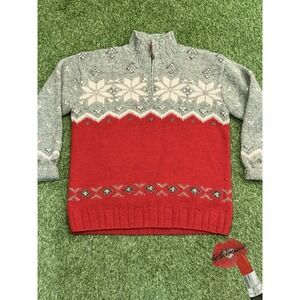 Vintage Ralph Lauren Christmas Sweater‎ Womens Medium Alpaca Wool Knit Festive